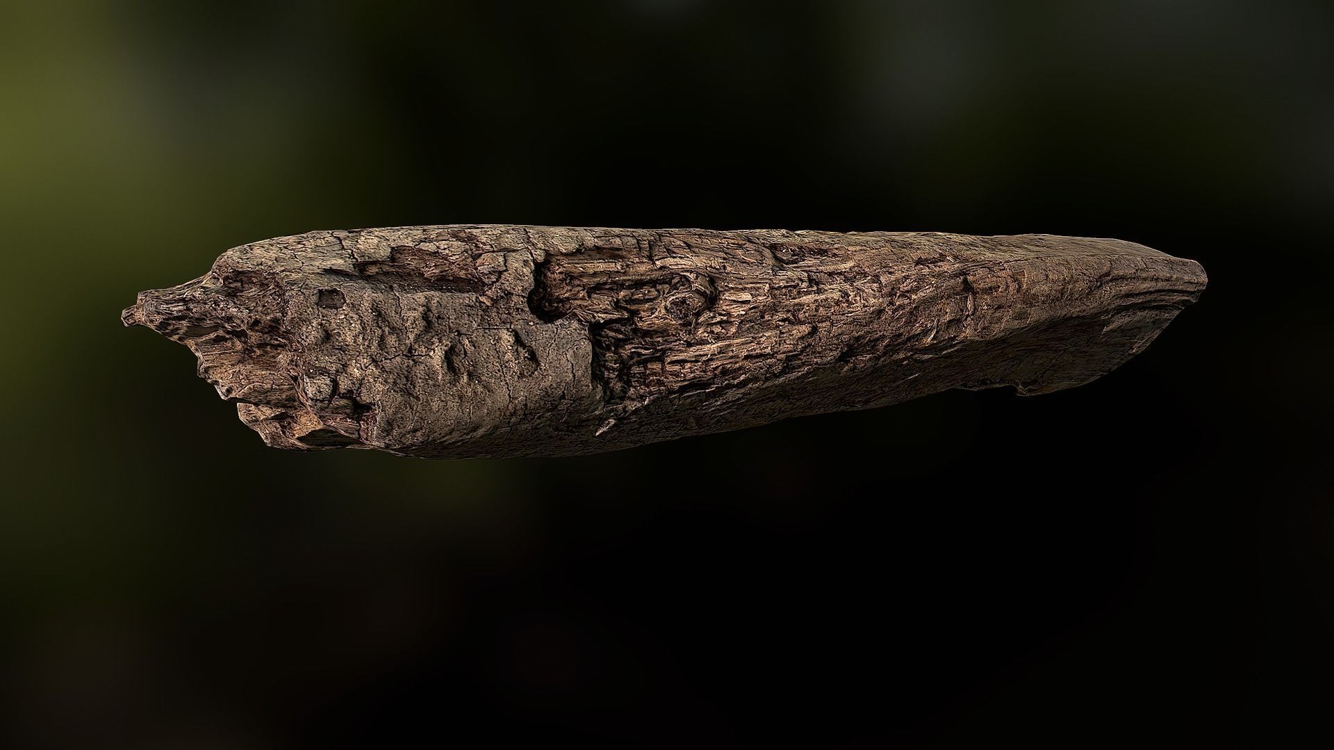 Old rotten wood low poly 3D model Low-poly 3D model_4
