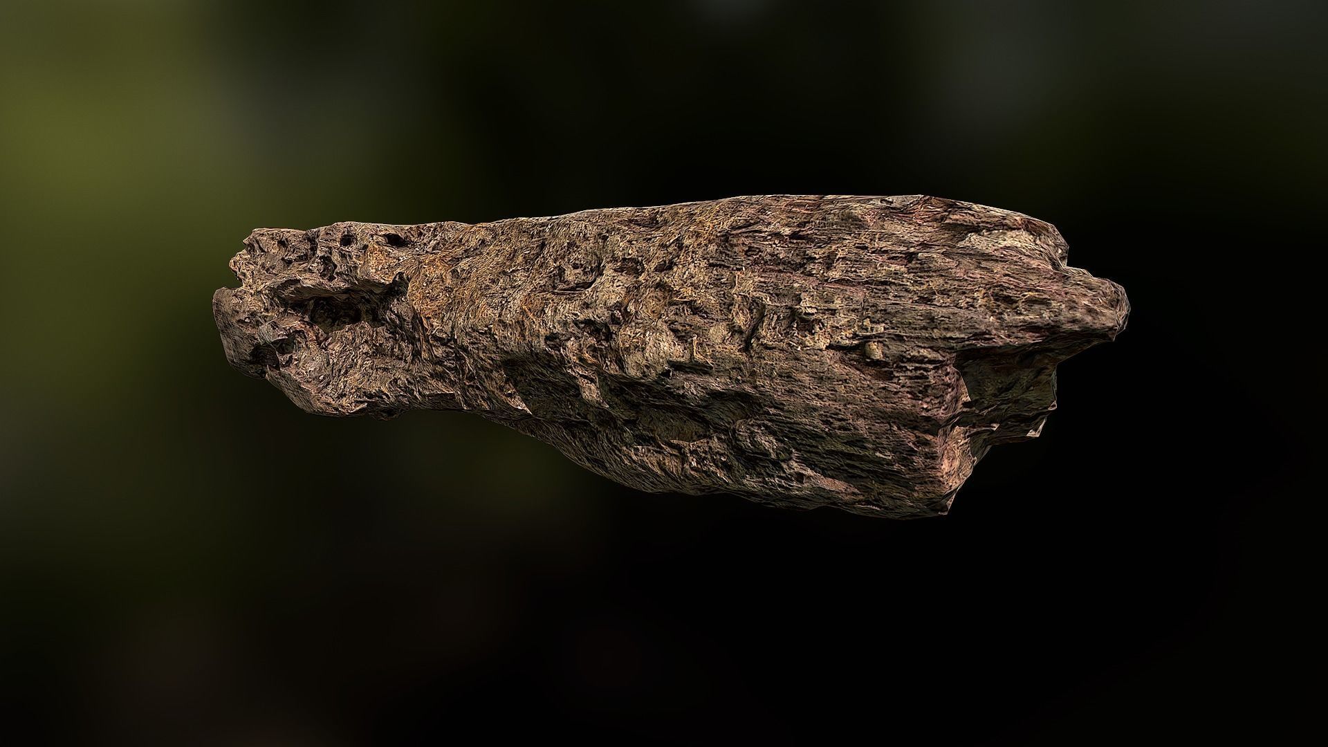 Old rotten wood low poly 3D model Low-poly 3D model_3