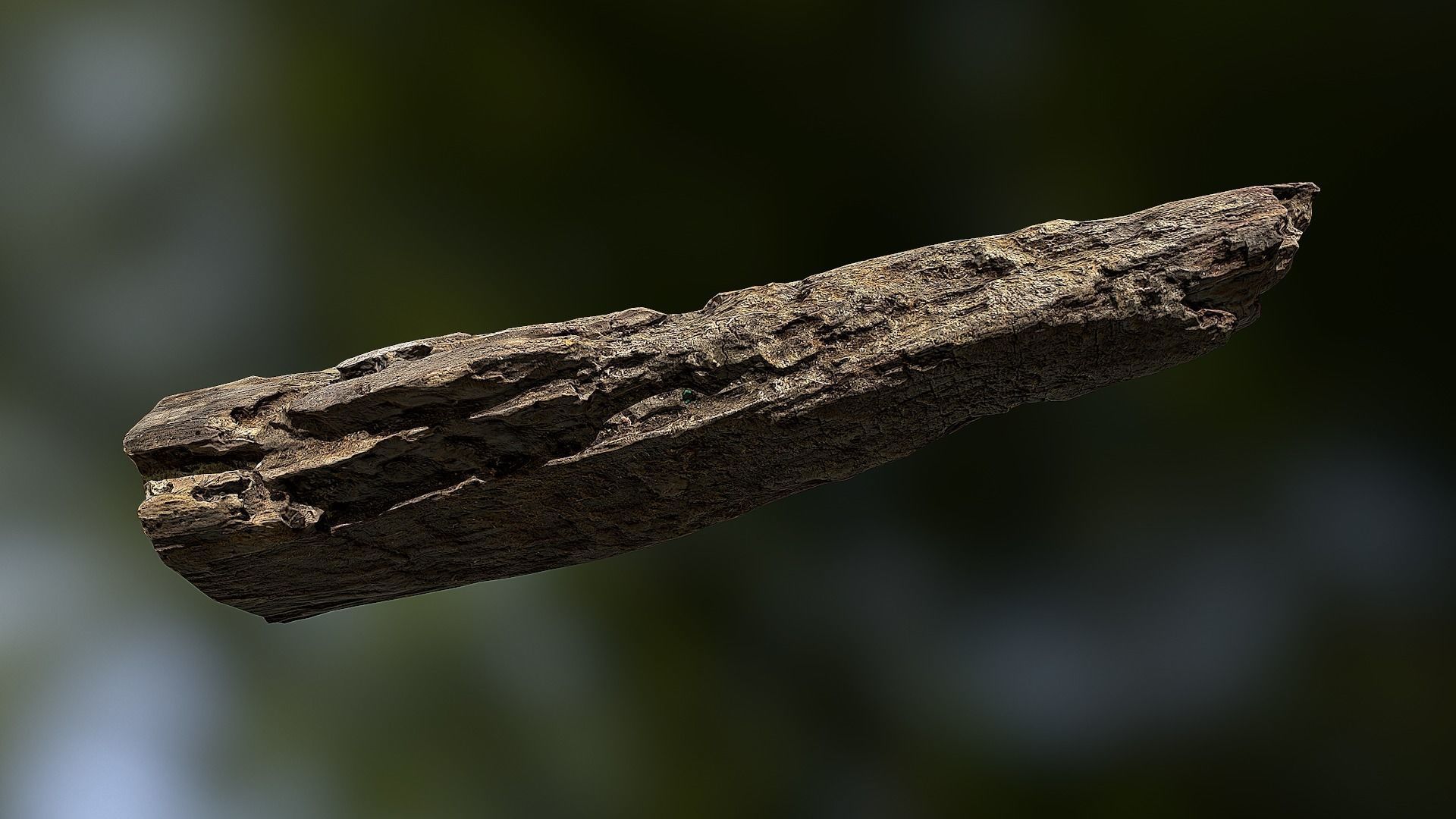 Old rotten wood low poly 3D model Low-poly 3D model_6