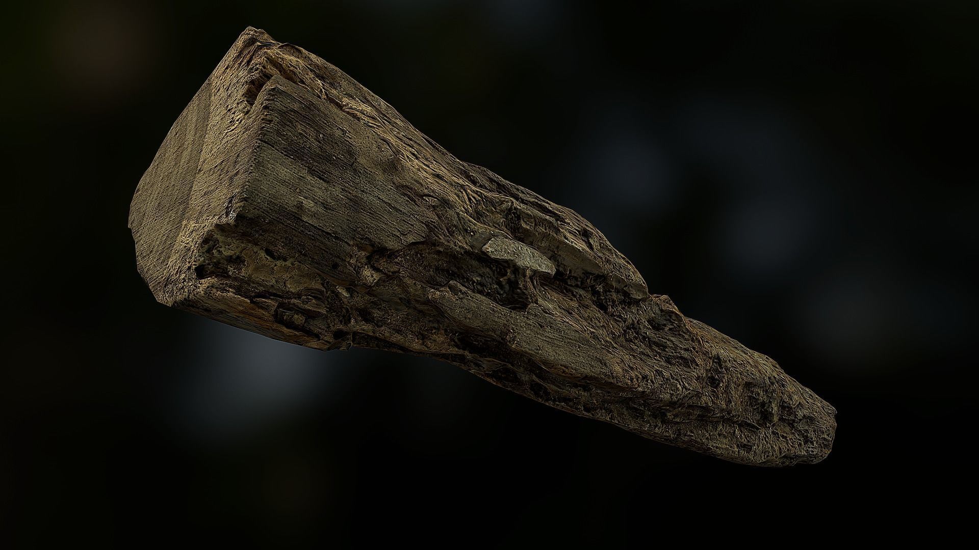 Old rotten wood low poly 3D model Low-poly 3D model_11