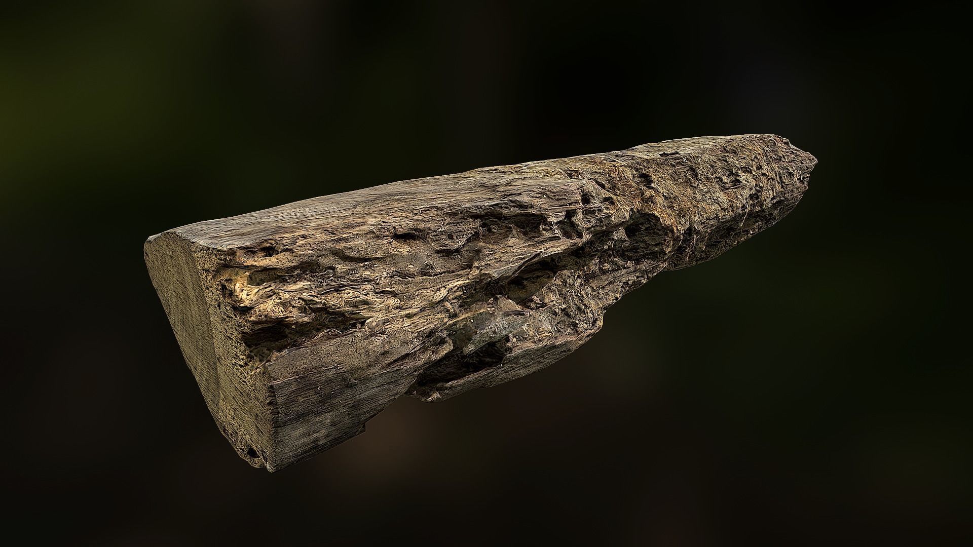 Old rotten wood low poly 3D model Low-poly 3D model_8