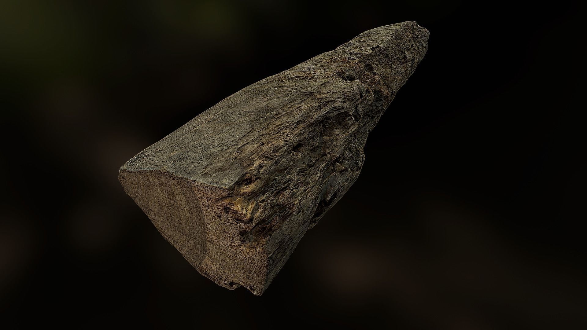 Old rotten wood low poly 3D model Low-poly 3D model_1