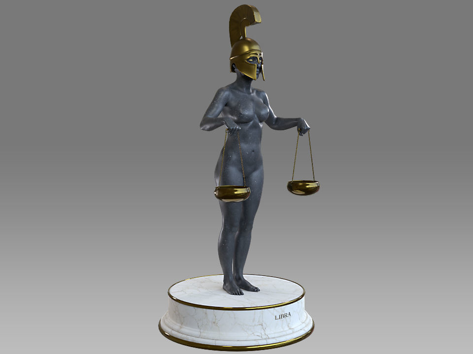 Zodiac Sign Female Libra Low-poly 3D model_9