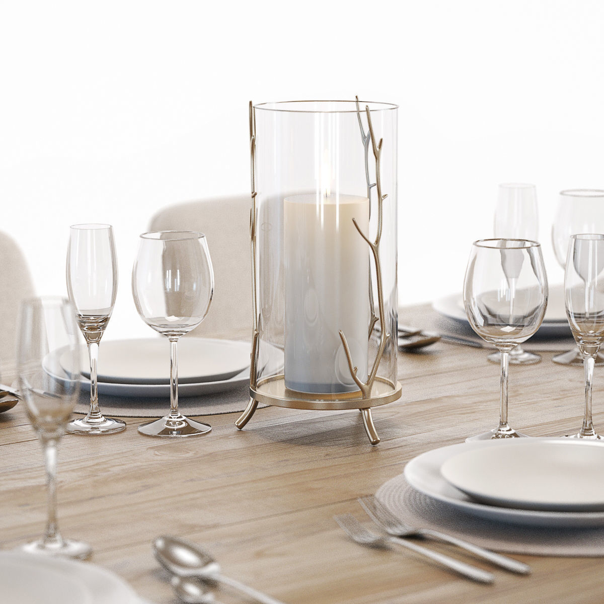 Curations Limited Gernoble and Torino table set 3D model_1