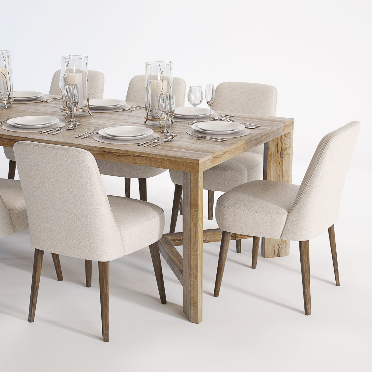 Curations Limited Gernoble and Torino table set 3D model_4