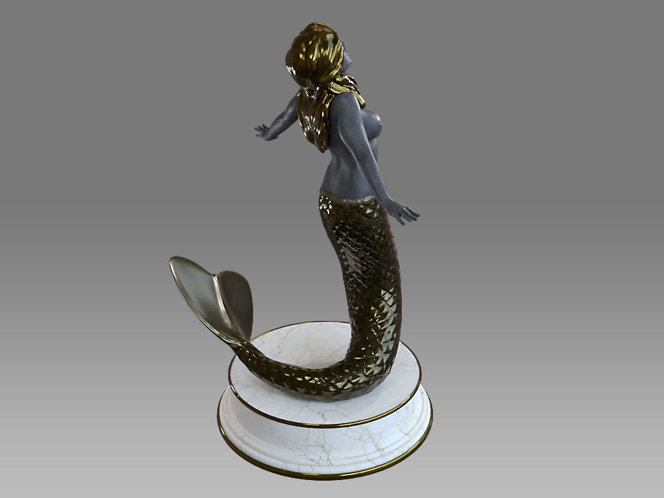Zodiac Sign Female Pisces Low-poly 3D model_8