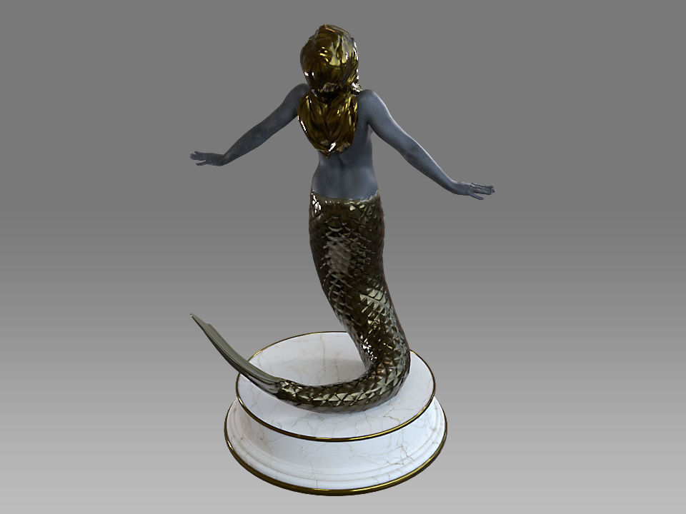 Zodiac Sign Female Pisces Low-poly 3D model_2