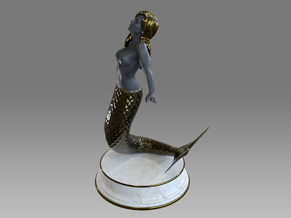 Zodiac Sign Female Pisces Low-poly 3D model_6