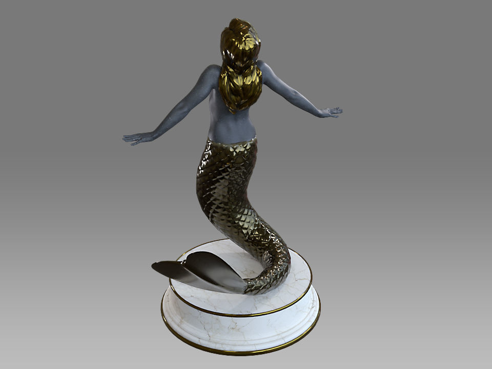 Zodiac Sign Female Pisces Low-poly 3D model_5