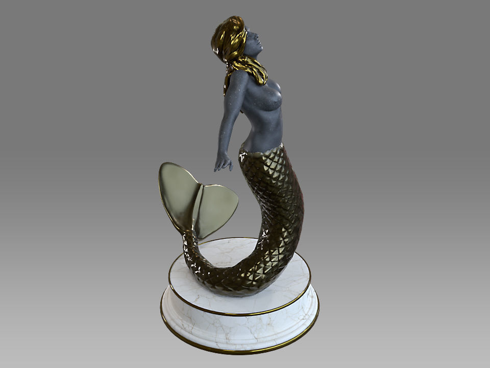 Zodiac Sign Female Pisces Low-poly 3D model_7