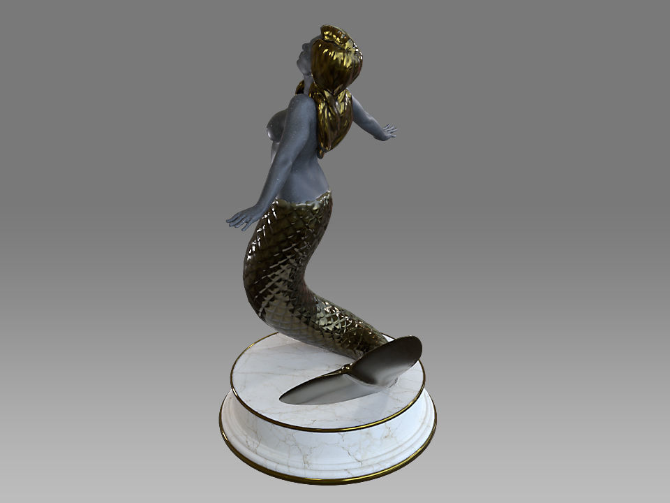Zodiac Sign Female Pisces Low-poly 3D model_3