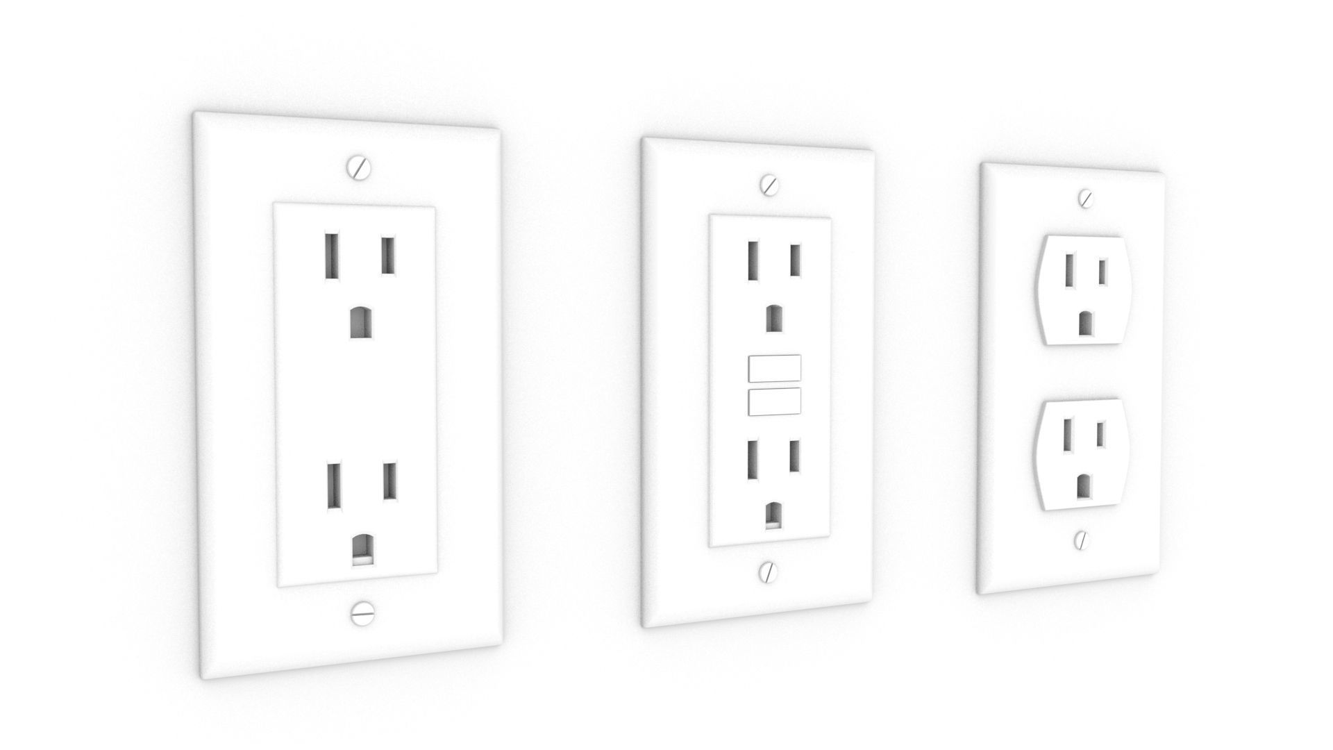 3D Electrical Outlets US 3D model_2