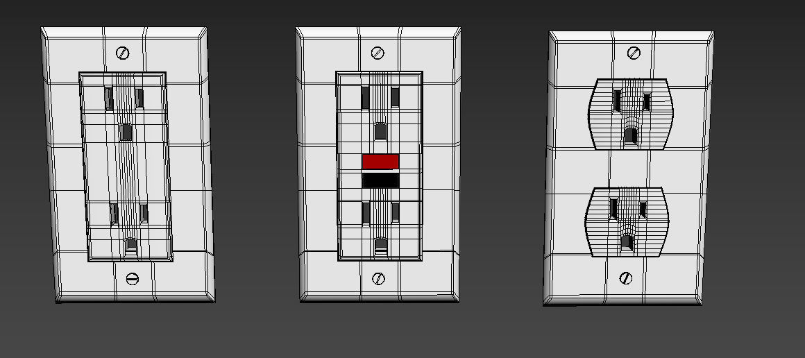 3D Electrical Outlets US 3D model_4