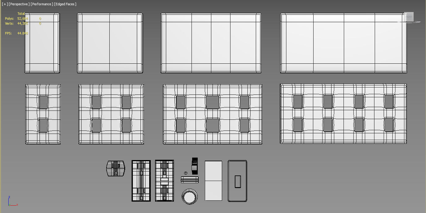 3D Modular Pack Electrical Outlets US 3D model_9