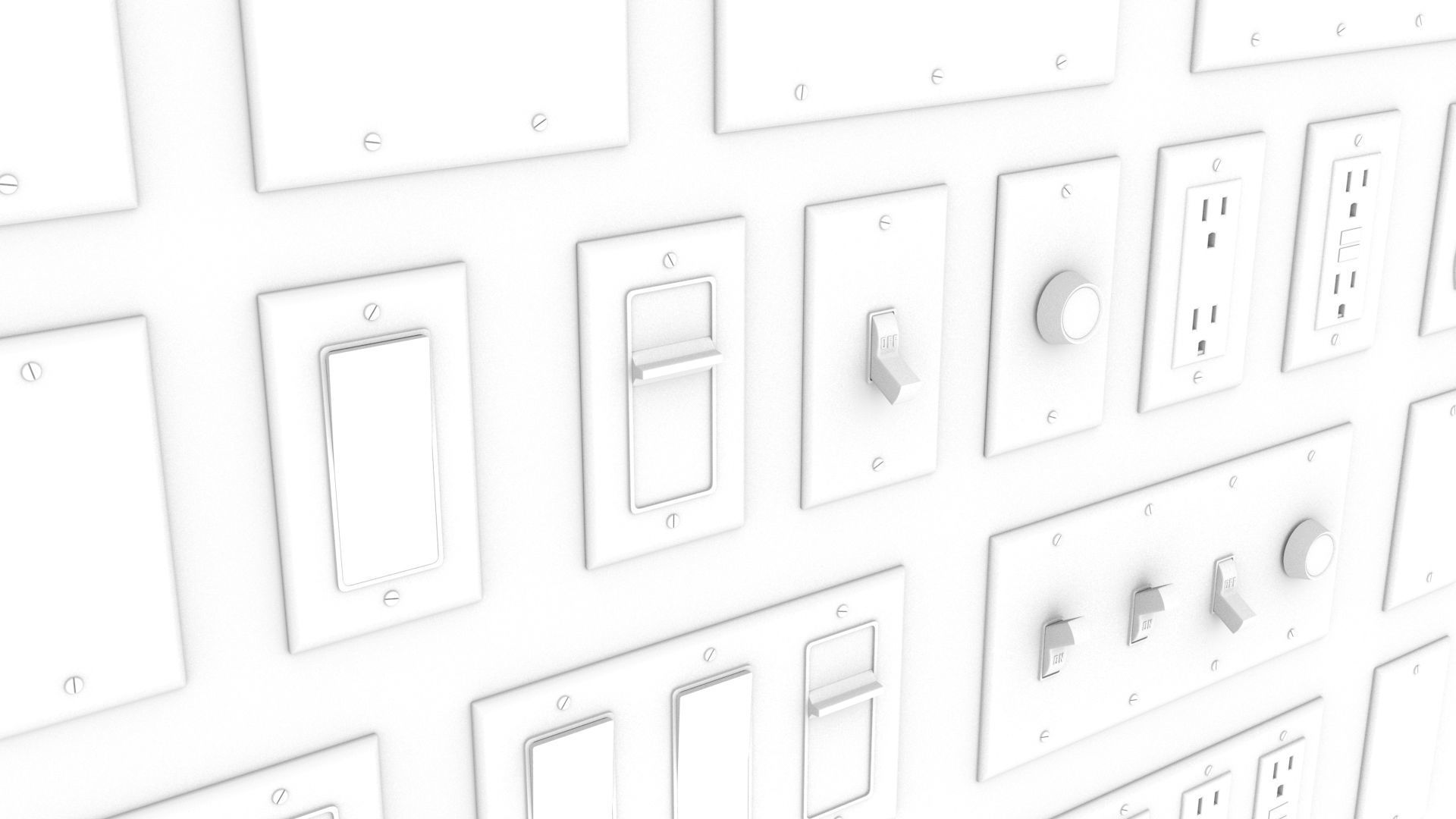 3D Modular Pack Electrical Outlets US 3D model_5