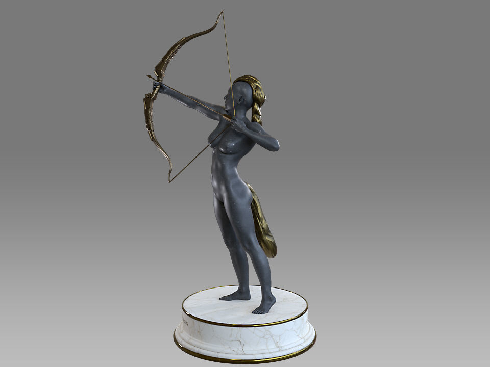 Zodiac Sign Female Sagittarius Low-poly 3D model_1
