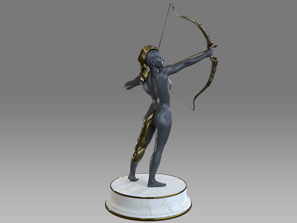 Zodiac Sign Female Sagittarius Low-poly 3D model_6