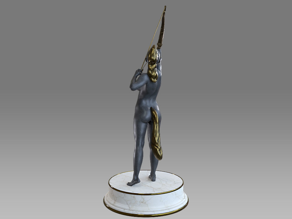 Zodiac Sign Female Sagittarius Low-poly 3D model_2