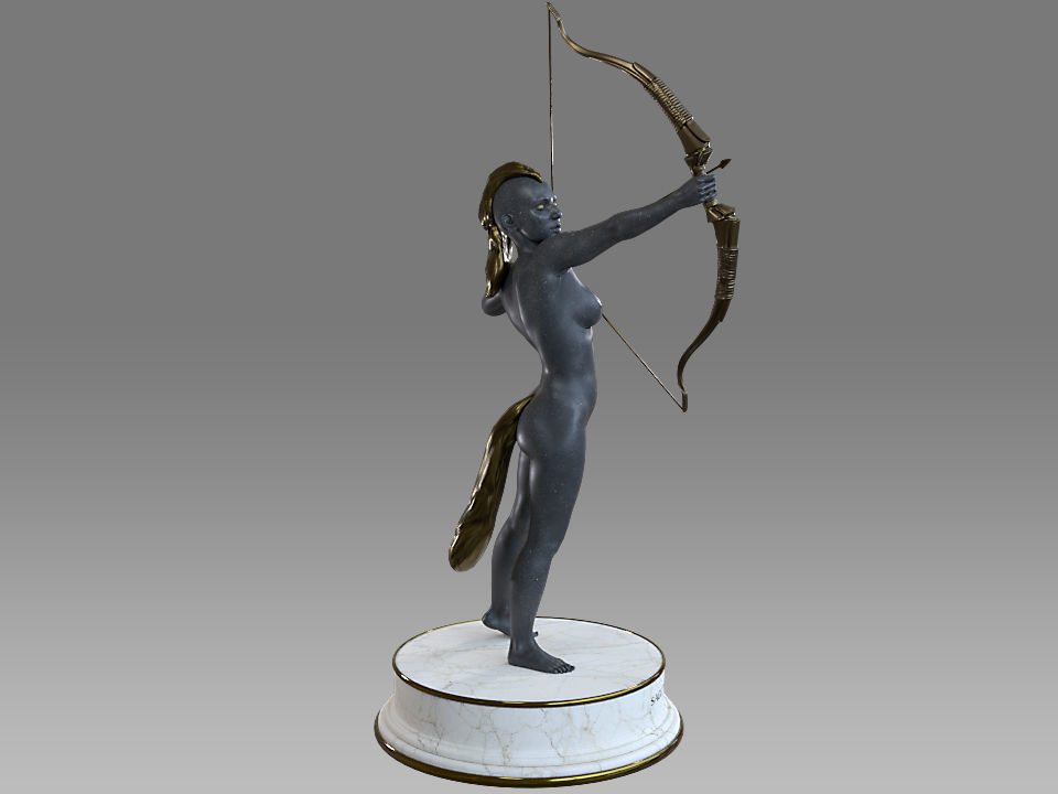 Zodiac Sign Female Sagittarius Low-poly 3D model_7