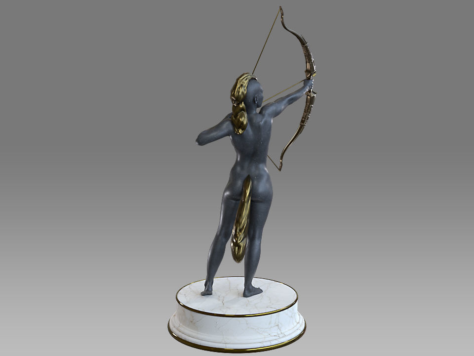 Zodiac Sign Female Sagittarius Low-poly 3D model_4