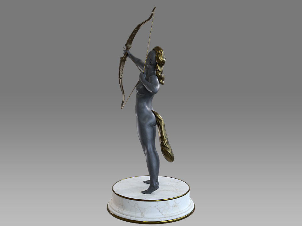 Zodiac Sign Female Sagittarius Low-poly 3D model_5