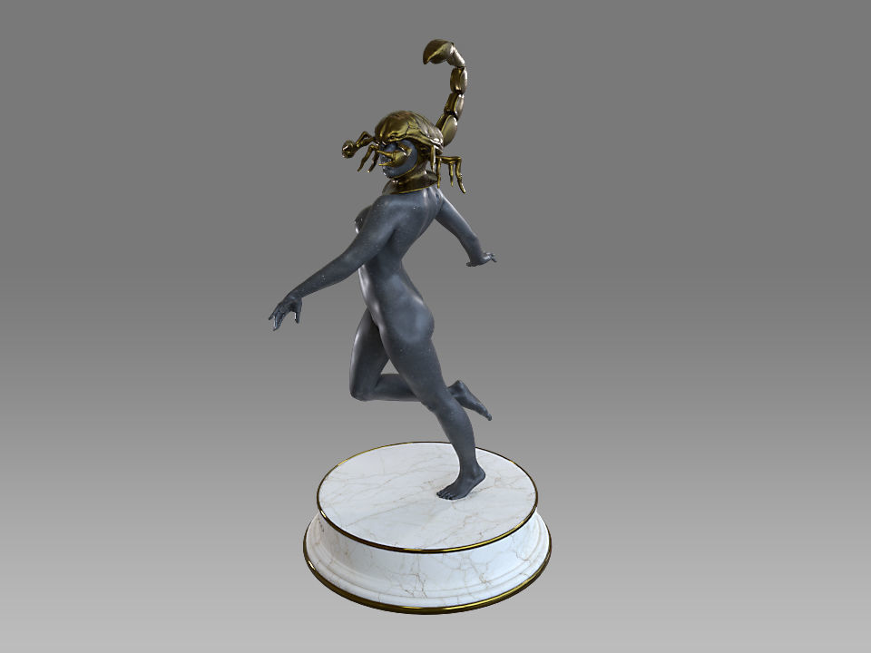 Zodiac Sign Female Scorpio Low-poly 3D model_2