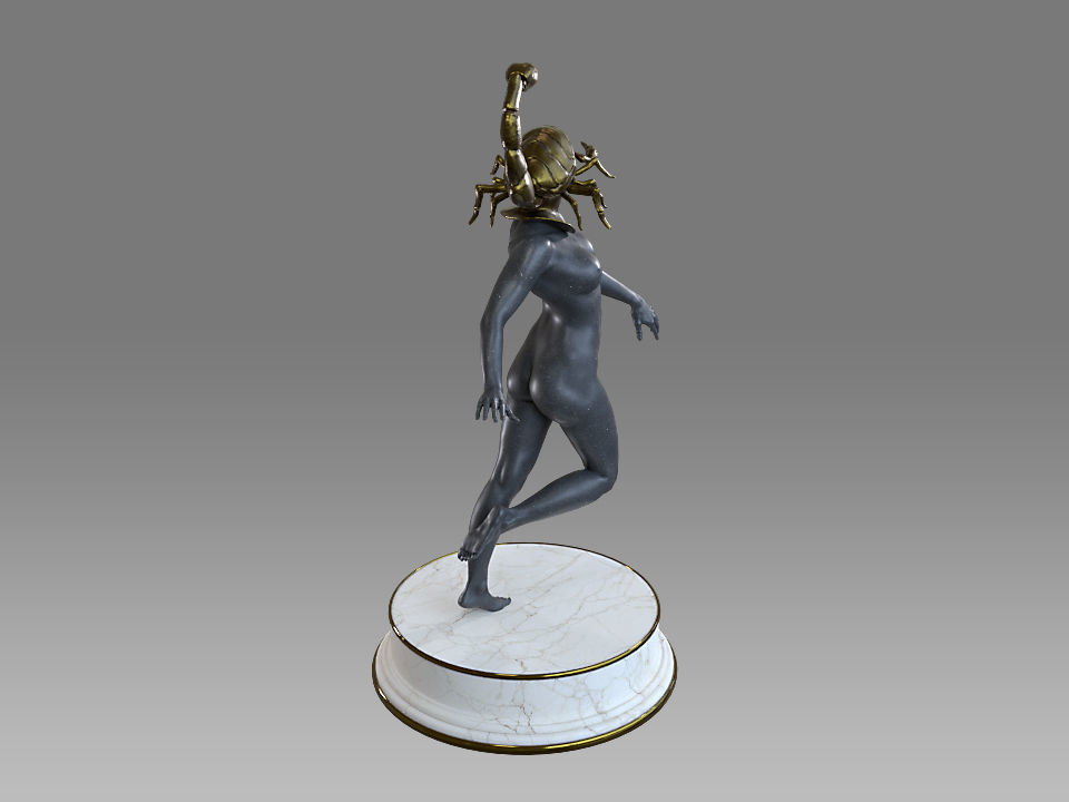 Zodiac Sign Female Scorpio Low-poly 3D model_6