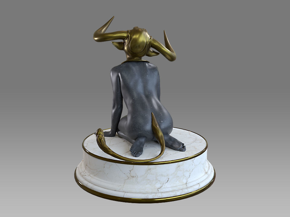 Zodiac Sign Female Taurus Low-poly 3D model_3
