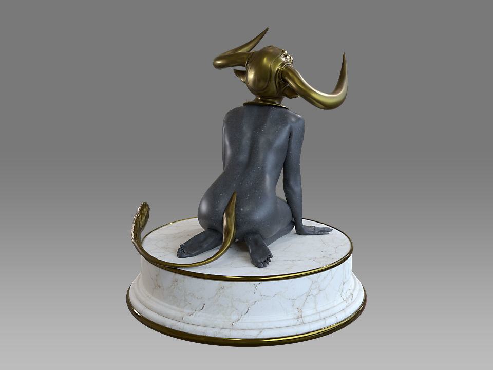 Zodiac Sign Female Taurus Low-poly 3D model_6