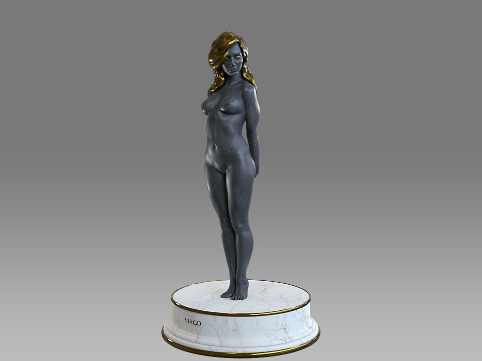 Zodiac Sign Female Virgo Low-poly 3D model_6