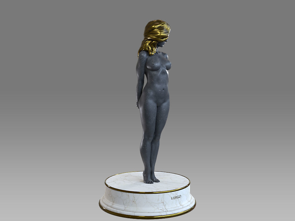 Zodiac Sign Female Virgo Low-poly 3D model_9