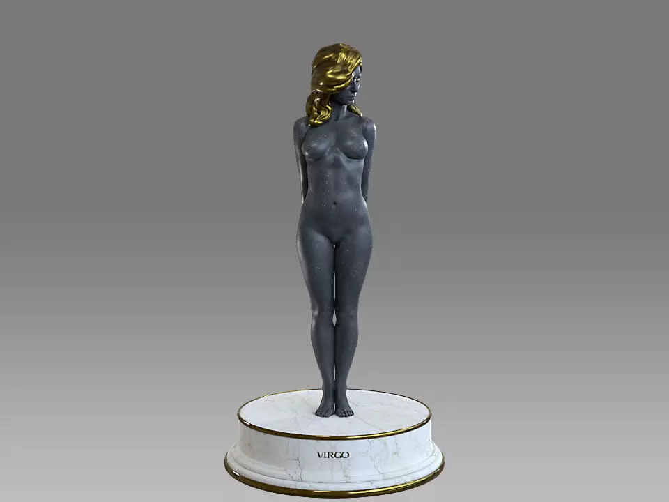 Zodiac Sign Female Virgo Low-poly 3D model_0