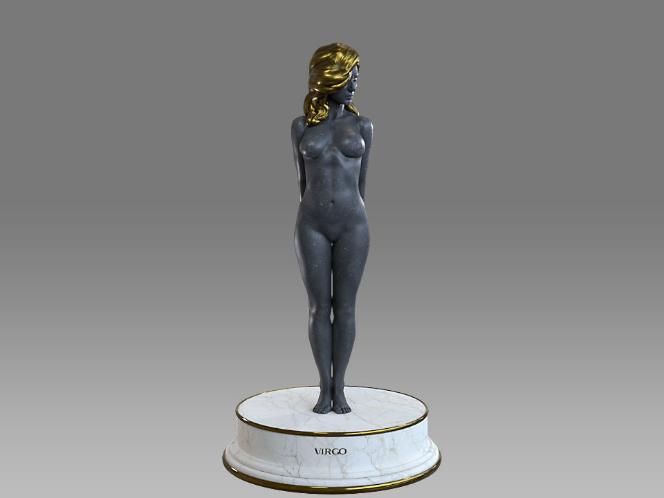 Zodiac Sign Female Virgo Low-poly 3D model_4