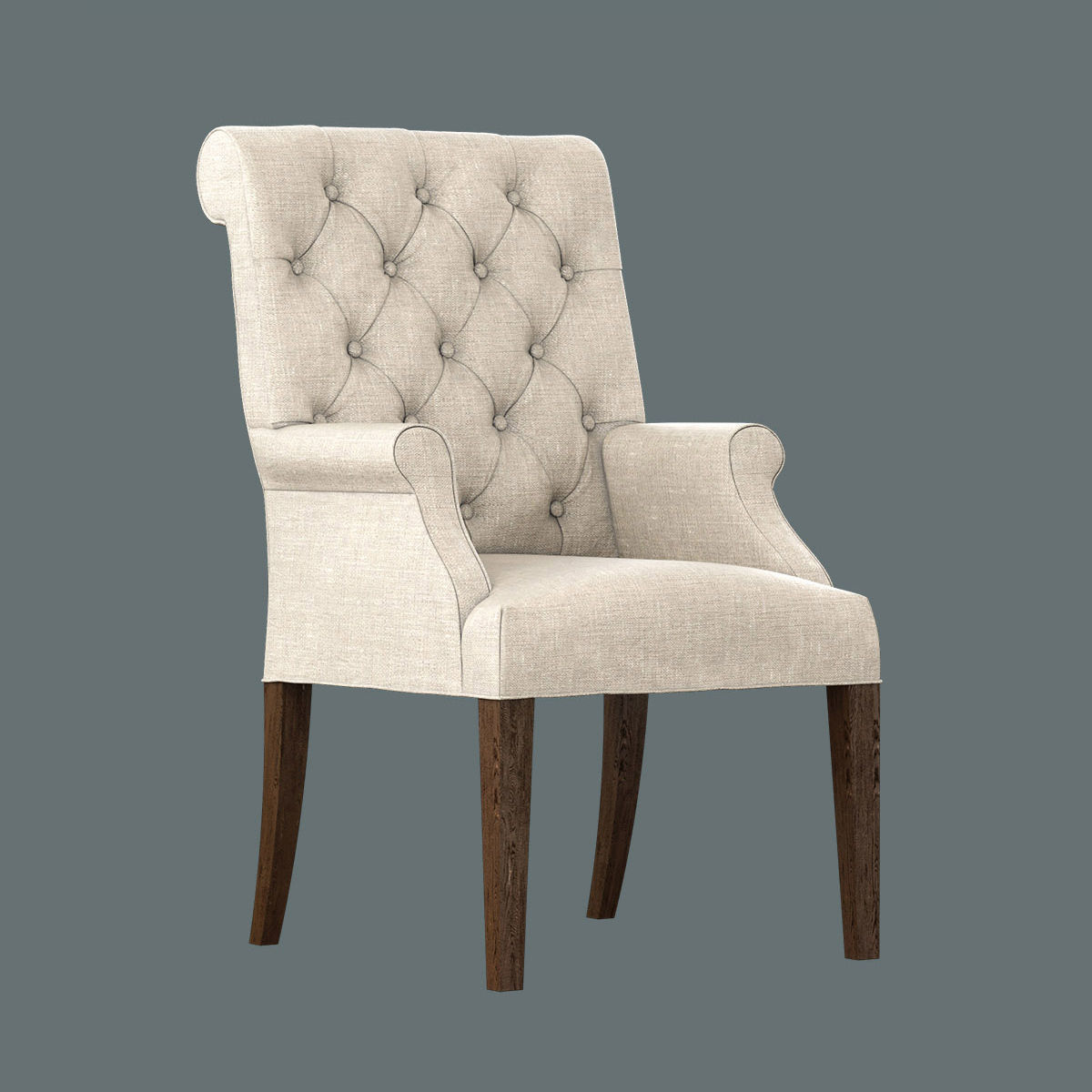 3D Bennett Roll-Back Armchair 1930s French Farmhouse Rectangul Low-poly 3D model_5