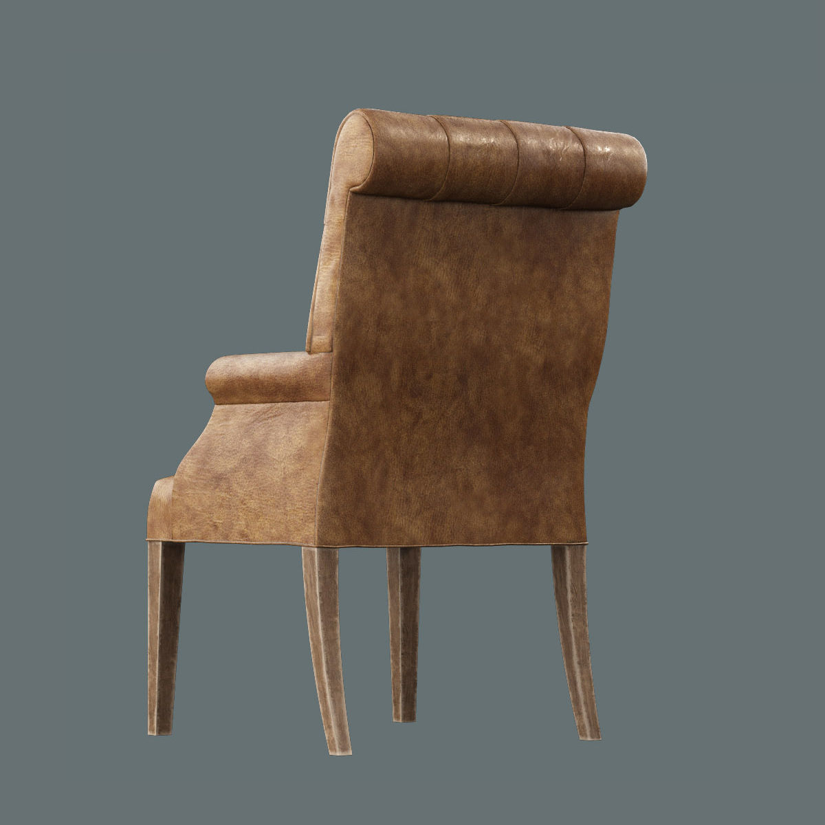 3D Bennett Roll-Back Armchair 1930s French Farmhouse Rectangul Low-poly 3D model_4