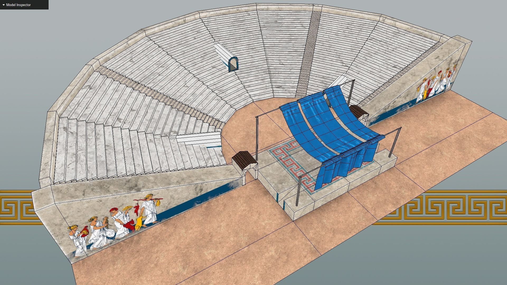 Greek Amphitheatre Low-poly 3D model_4