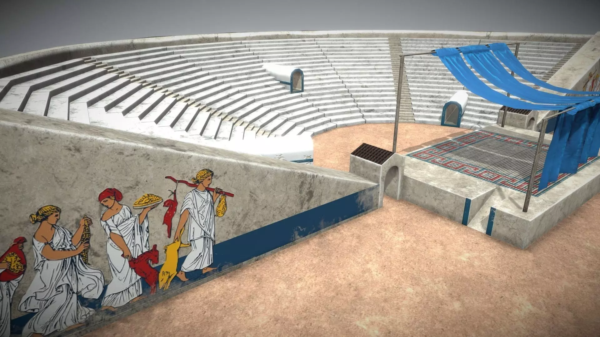 Greek Amphitheatre Low-poly 3D model_0