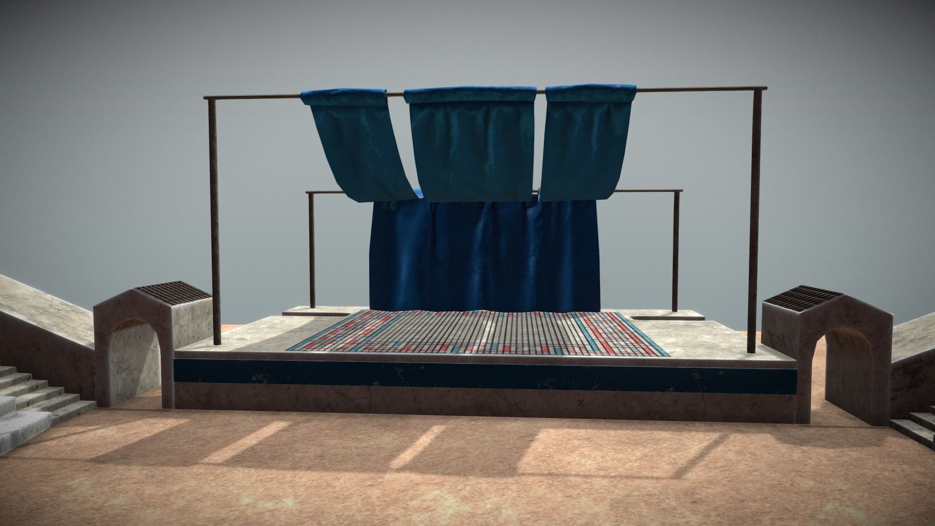 Greek Amphitheatre Low-poly 3D model_3