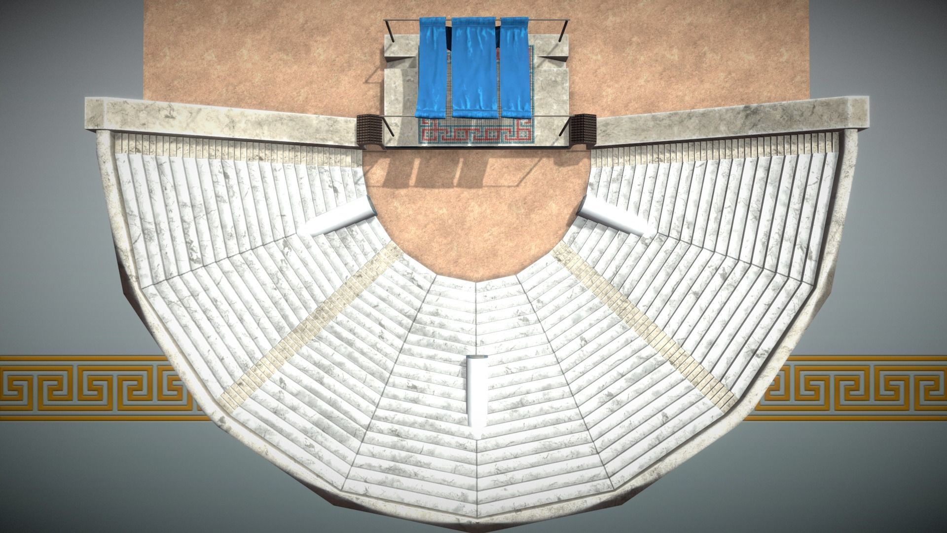 Greek Amphitheatre Low-poly 3D model_5