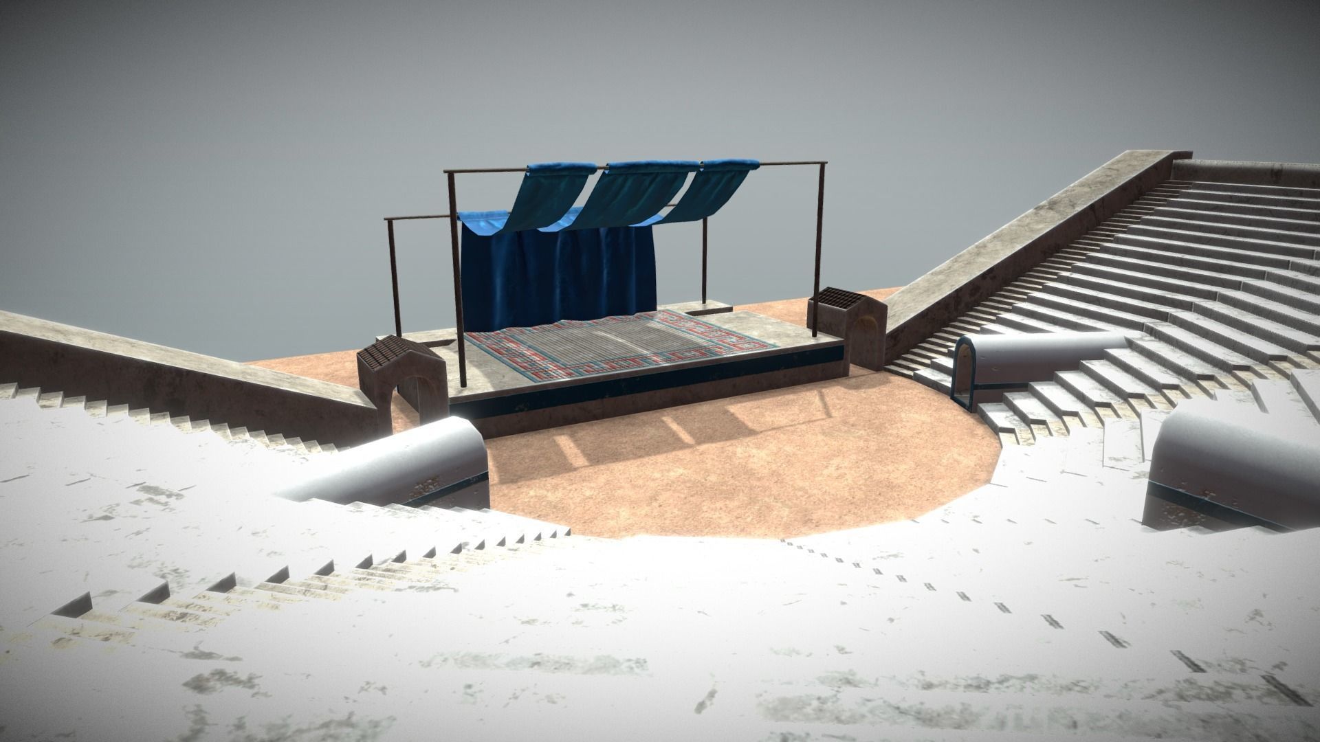 Greek Amphitheatre Low-poly 3D model_2