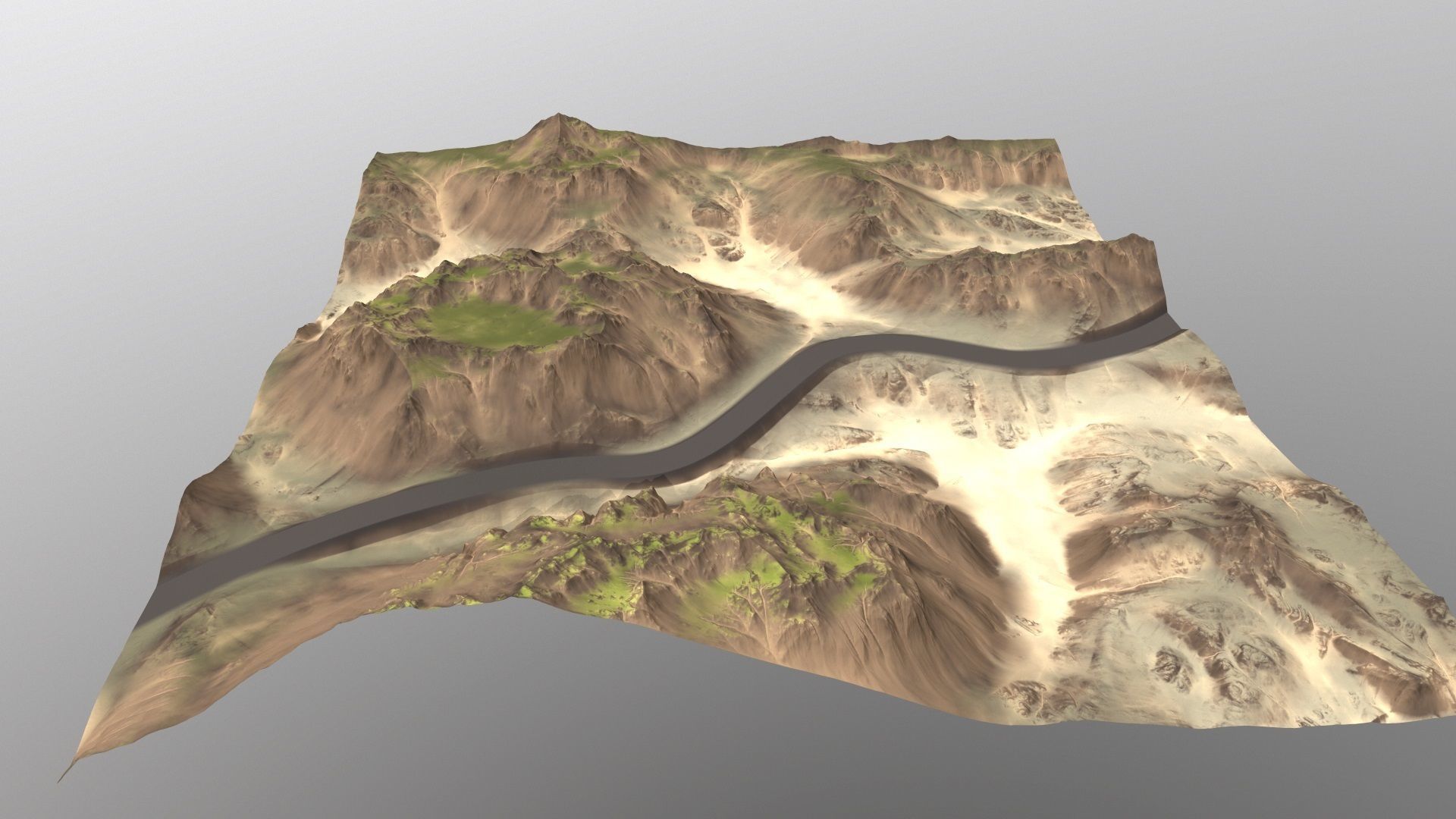 terrain road 2 Low-poly 3D model_4