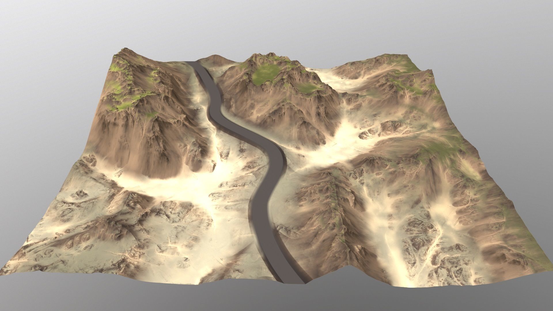 terrain road 2 Low-poly 3D model_2