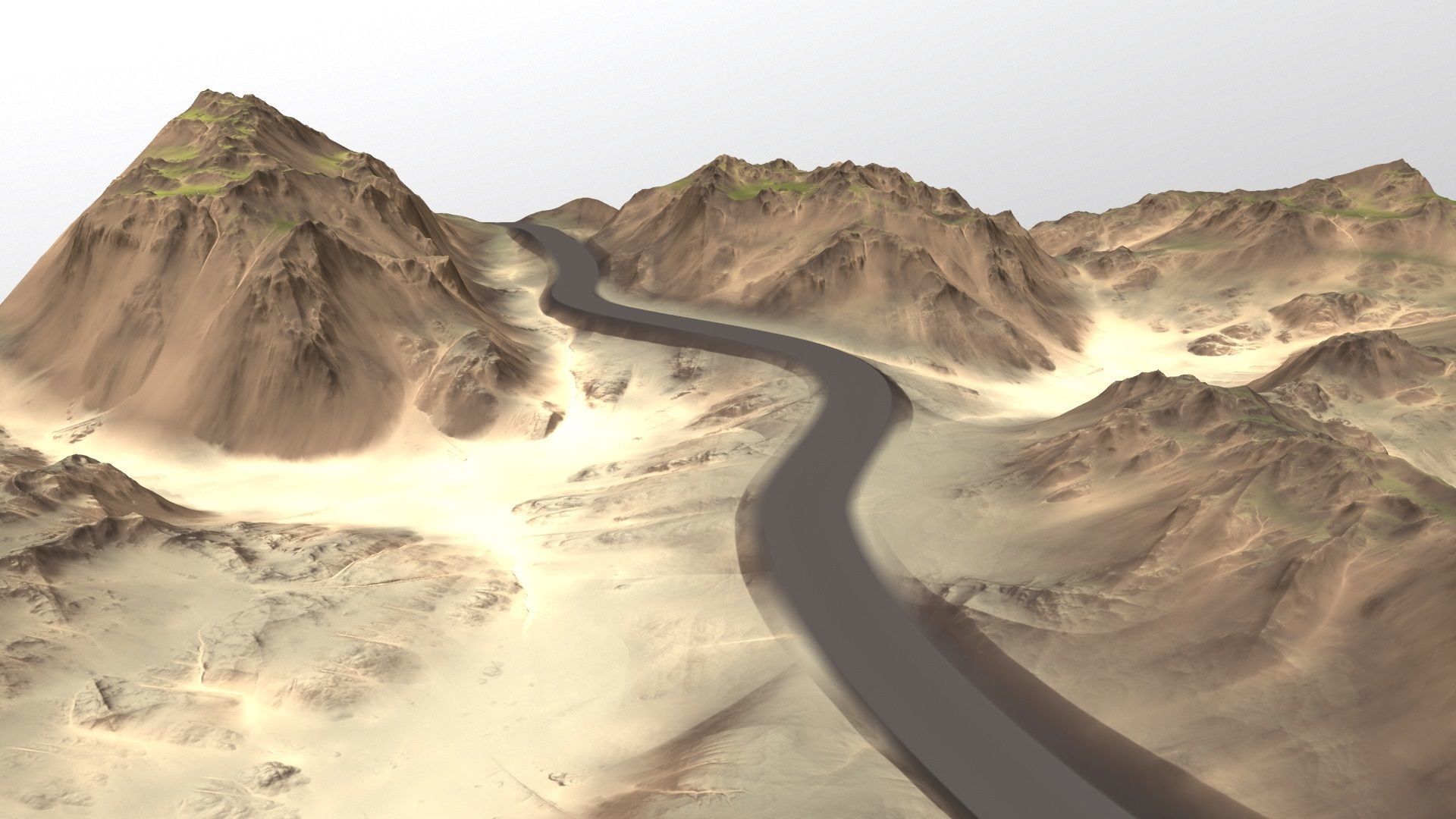 terrain road 2 Low-poly 3D model_5
