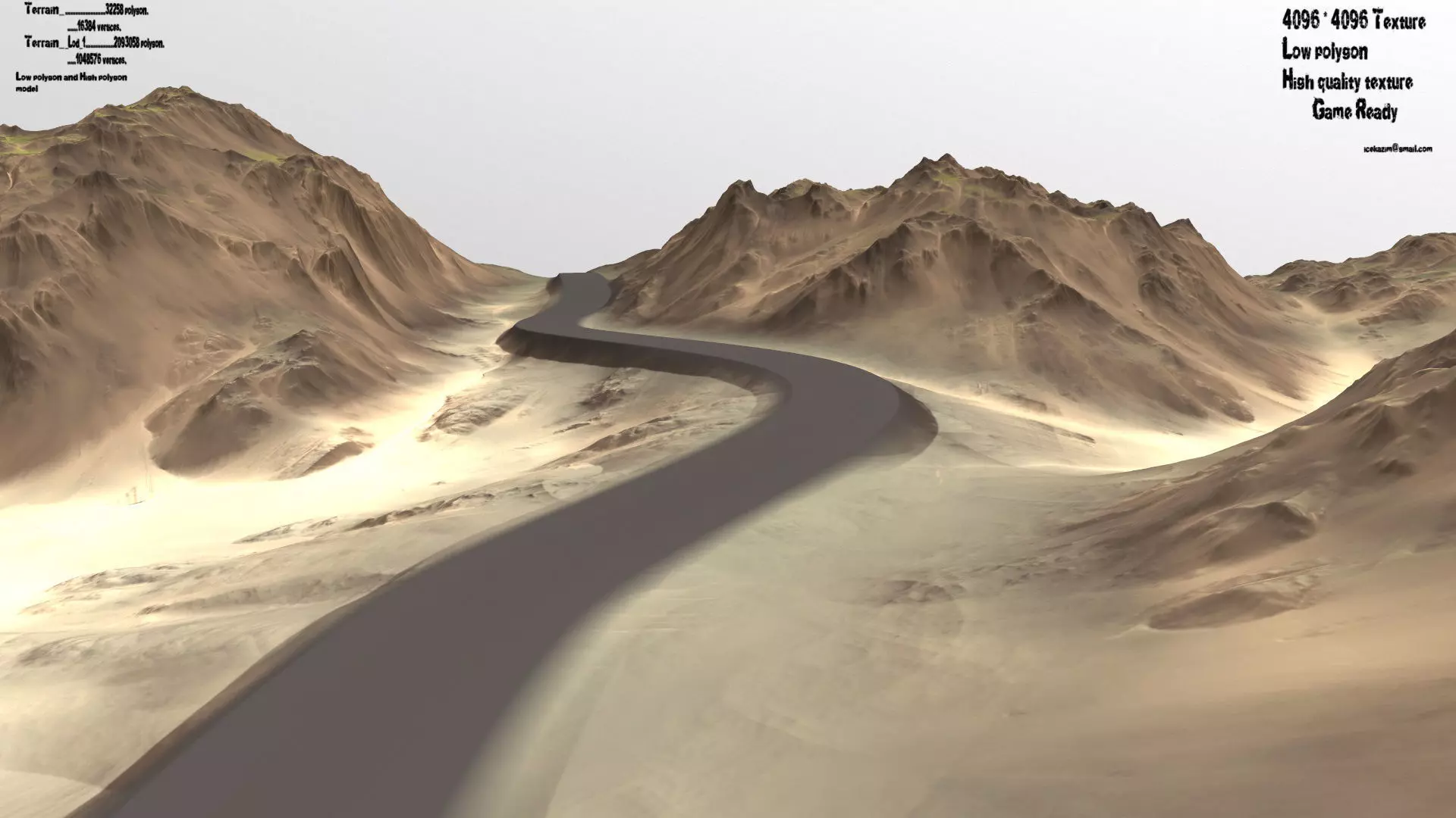 terrain road 2 Low-poly 3D model_0