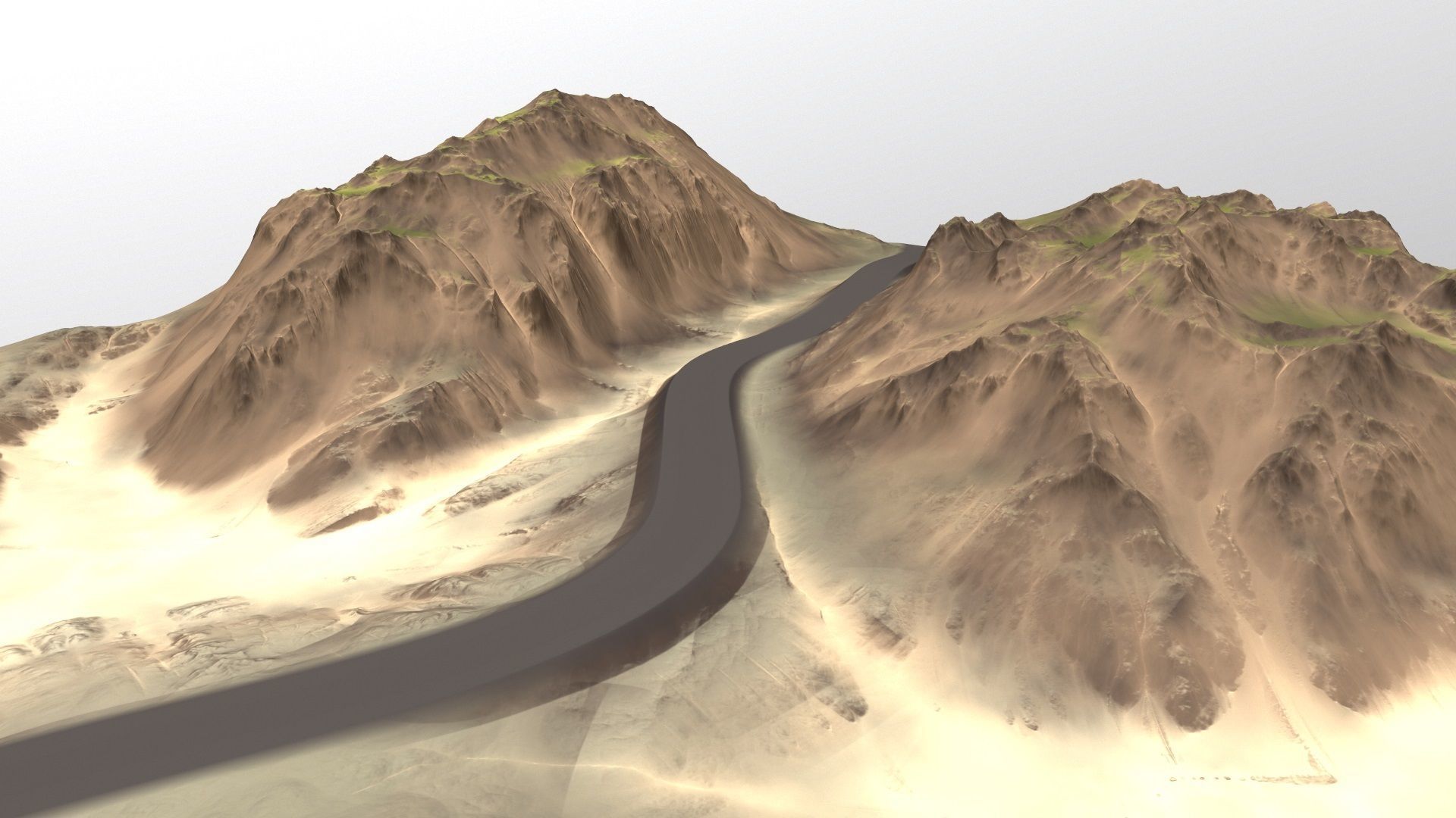 terrain road 2 Low-poly 3D model_7