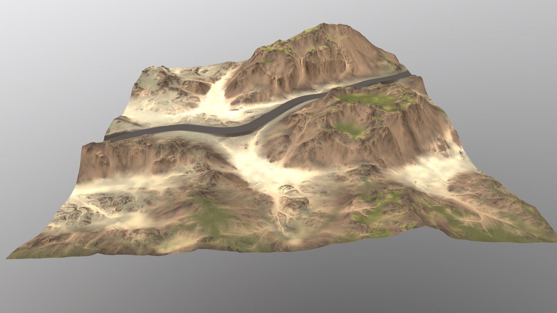 terrain road 2 Low-poly 3D model_3