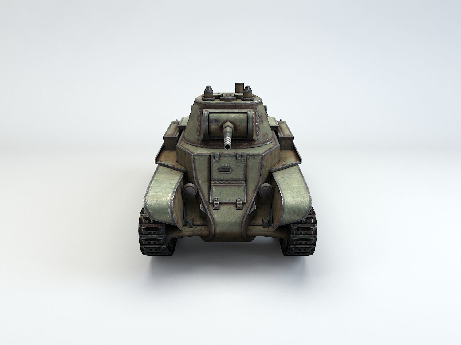 Low Poly BT-7 light cavalry tank Low-poly 3D model_3