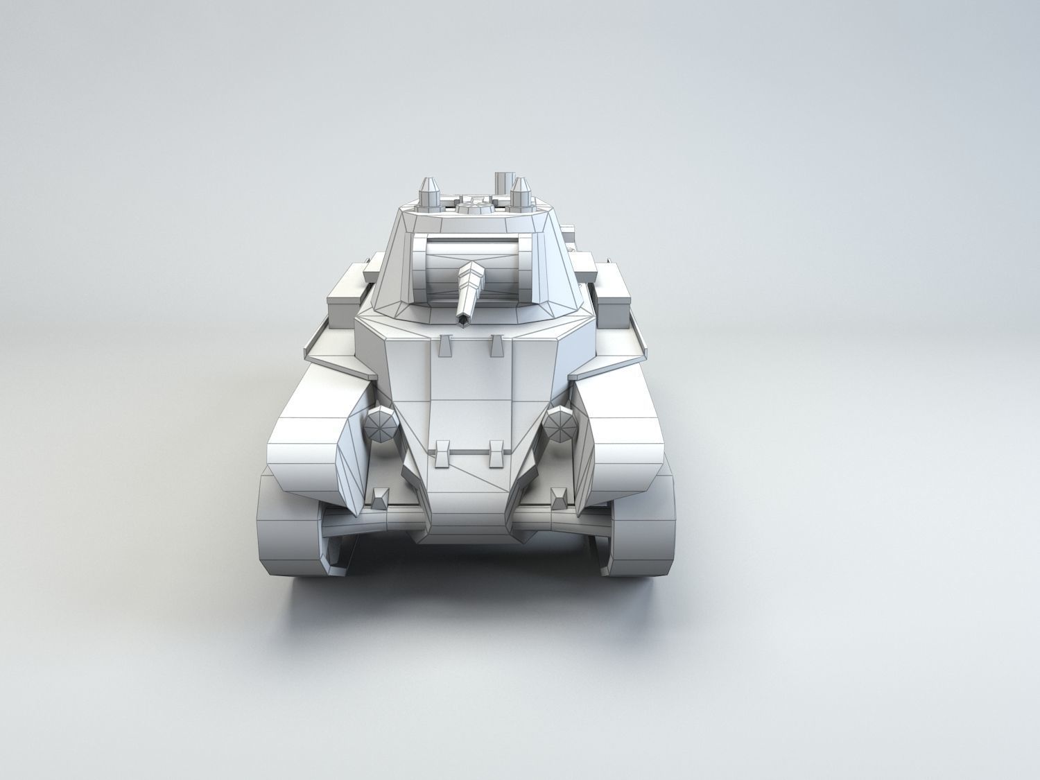 Low Poly BT-7 light cavalry tank Low-poly 3D model_4