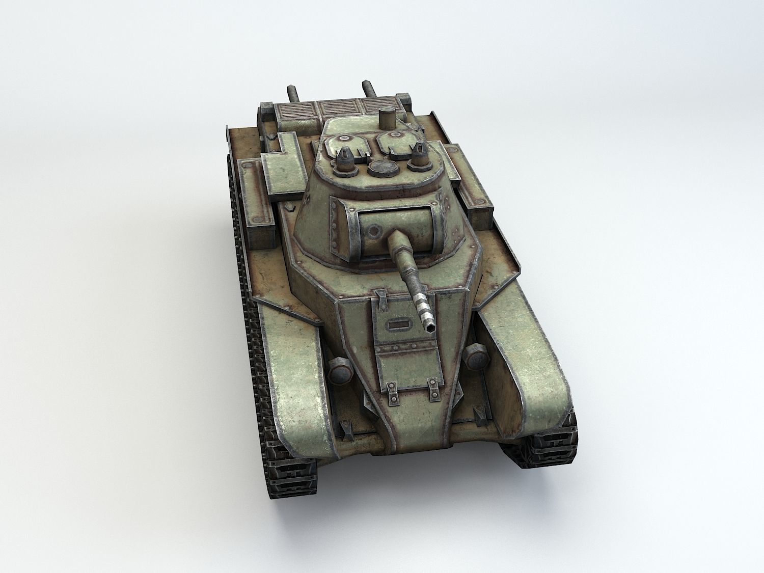Low Poly BT-7 light cavalry tank Low-poly 3D model_11