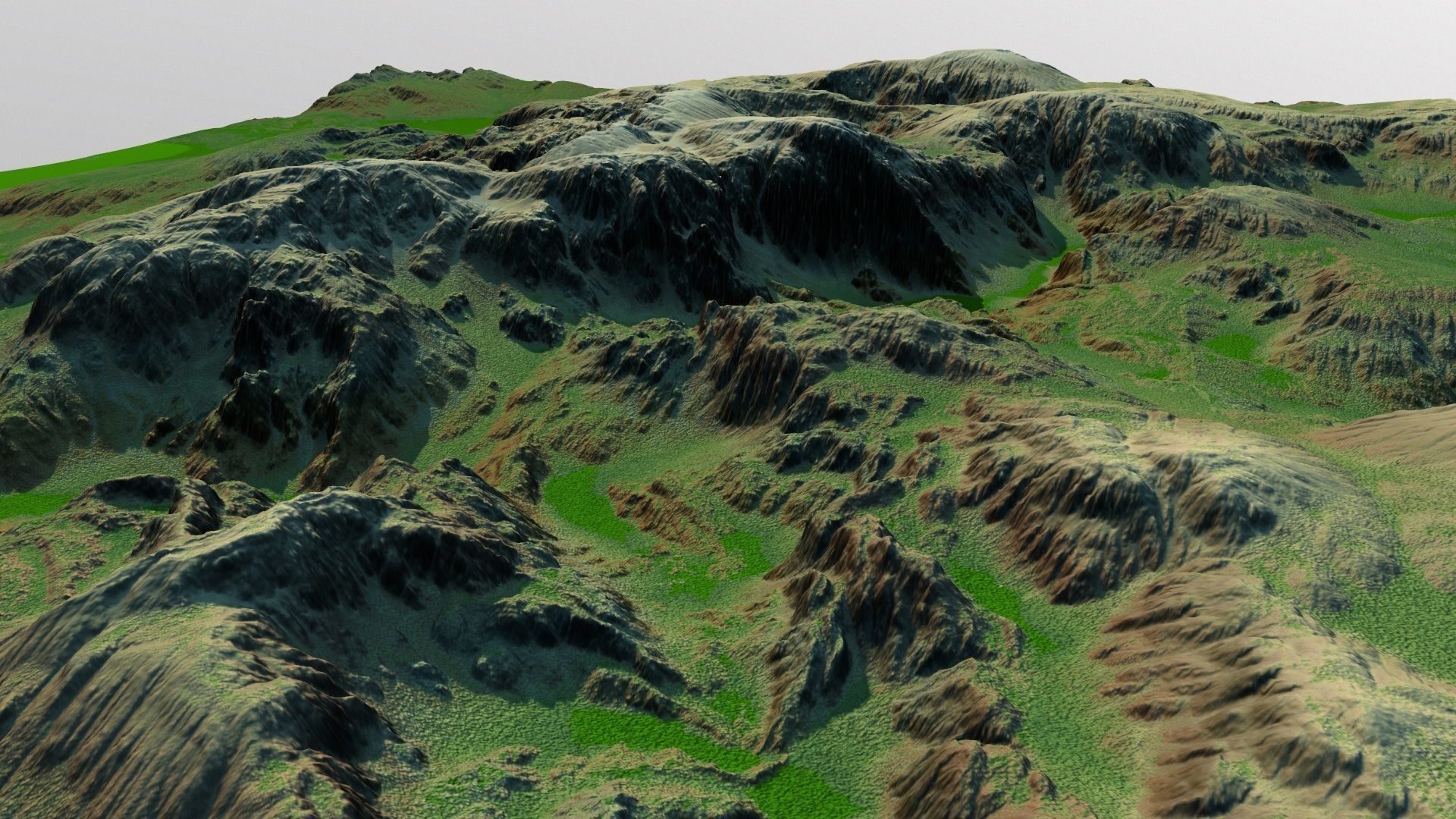 terrain mossy Low-poly 3D model_3
